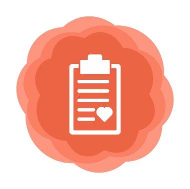 Kalp ikonu vektör illüstrasyonlu Tıbbi Rapor               