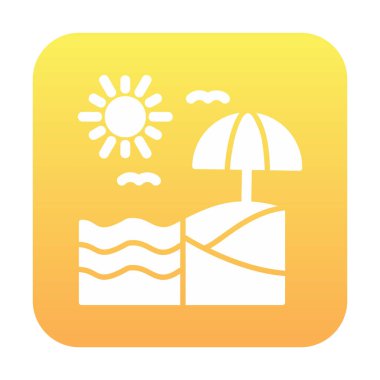 Yaz plaj ikonunun vektör illüstrasyonu 