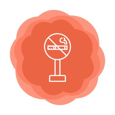 Basit Sigara İçilmez alanı simgesi, vektör illüstrasyonu