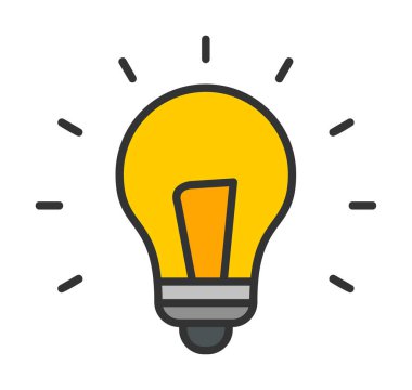 Fikir ampulü simgesi, vektör illüstrasyon tasarımı