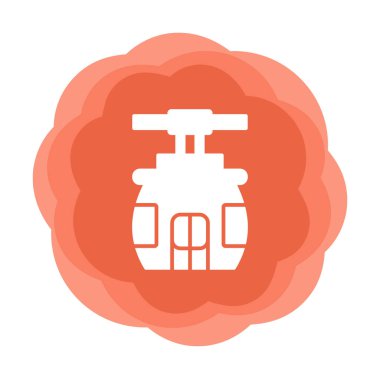 Cableway simgesi, özet biçimi vektör çizimi tasarımı