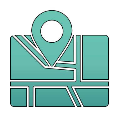 Konum iğnesi, vektör illüstrasyonlu harita simgesi