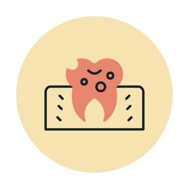 Diş Tedavi simgesi, vektör illüstrasyonu  