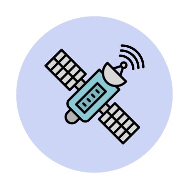 Uydu Simgesi, vektör illüstrasyonu 