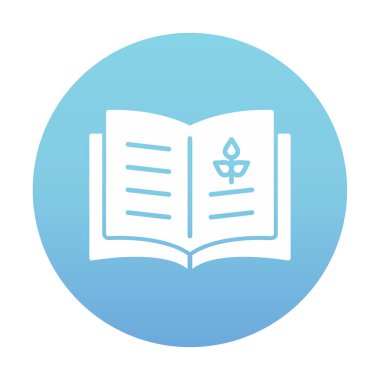 Biyoloji kitabı ikonu vektör illüstrasyonu