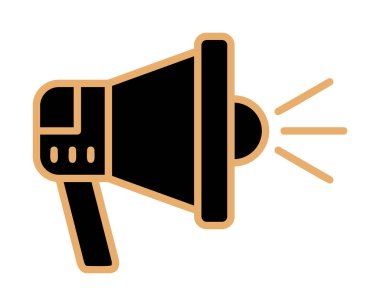 megafon simgesi vektörü web ve mobil tasarımınız için beyaz arkaplanda izole edilmiş, megafon logosu konsepti 