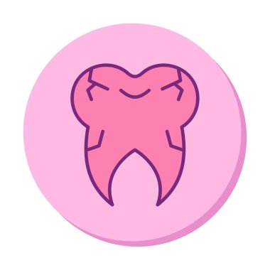 Kırık diş simgesi, vektör illüstrasyonu  