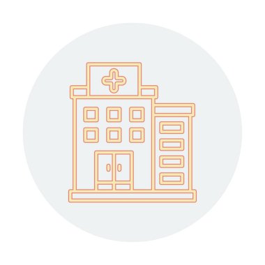 Hastane simgesi, vektör illüstrasyonu