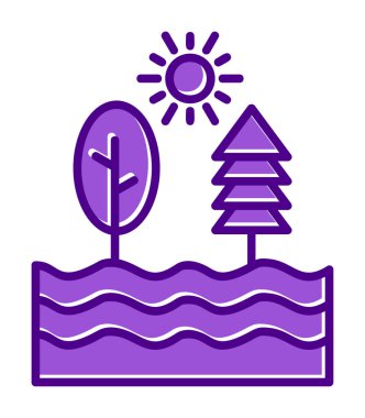 Doğa yassı ikon vektör çizimi 