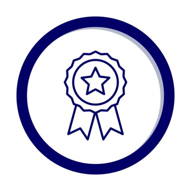 Ödül rozet vektörü düz çizgi simgesi