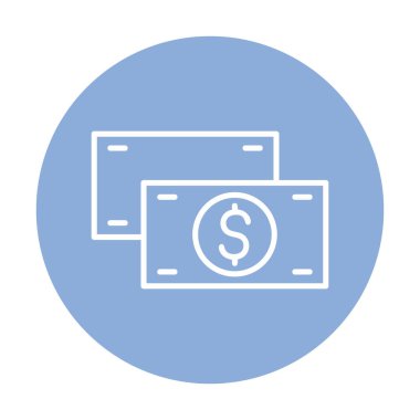 Nakit Dolar para simgesi, vektör illüstrasyonu 