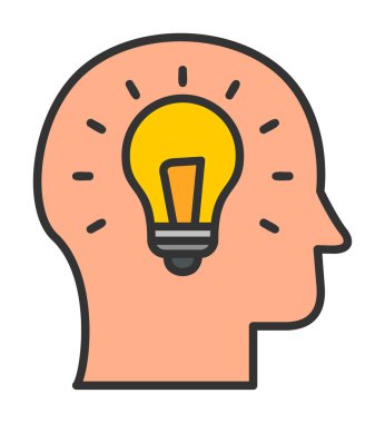 fikir konsepti simgesi, vektör illüstrasyon tasarımı                            