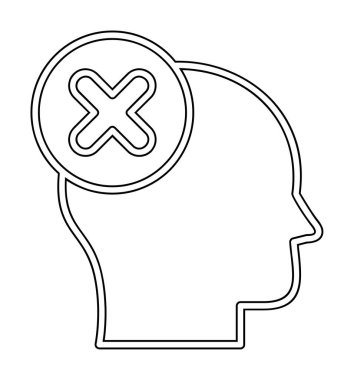 Yanlış vektör düz simgesi düşün 