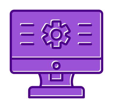 bilgisayar izleme simgesi, vektör illüstrasyonu basit tasarım