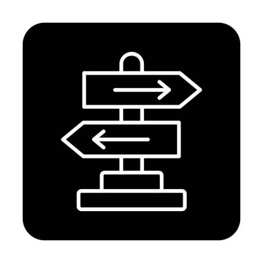 Yön düz simge, vektör illüstrasyonu