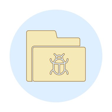 yazılım hatası simgesi, virüs konsepti, vektör illüstrasyonlu veri dizini