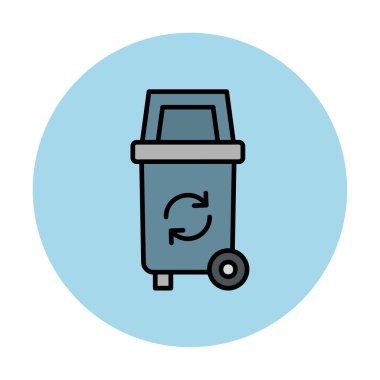 Çöp kutusu simgesi vektör illüstrasyonu 