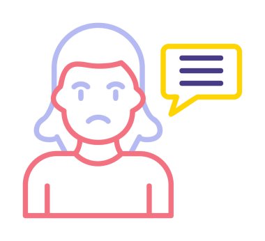 Sohbet ileti simgesi, vektör illüstrasyonu 