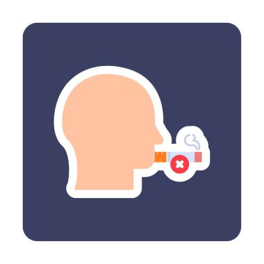 Basit Sigara İçilmez alanı simgesi, vektör illüstrasyonu