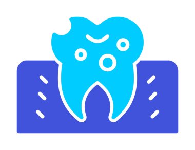 Diş Tedavi simgesi, vektör illüstrasyonu  