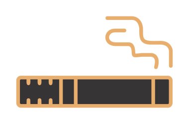 sigara yassı simgesi, vektör illüstrasyonu  