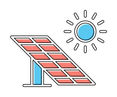 Güneş paneli ikon vektör illüstrasyonu 