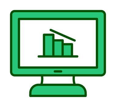 Çevrimiçi Veri Analizi vektör çizgi simgesi