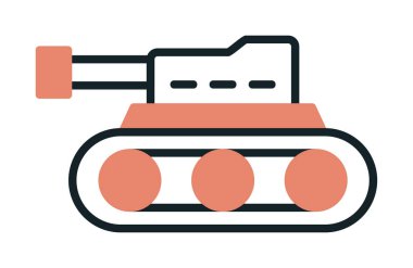 askeri tank simgesi, vektör illüstrasyonu 