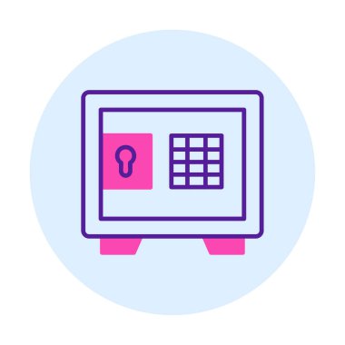 Güvenli kutu simgesi, vektör illüstrasyonu 