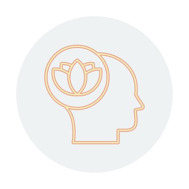 baş ve nilüfer çiçeği simgesi, vektör illüstrasyonu basit tasarım