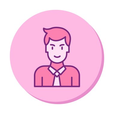 Man web simgesi, vektör illüstrasyonu 