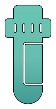 Modern eğitim ikonunun vektör çizimi. Test Tübü                                   