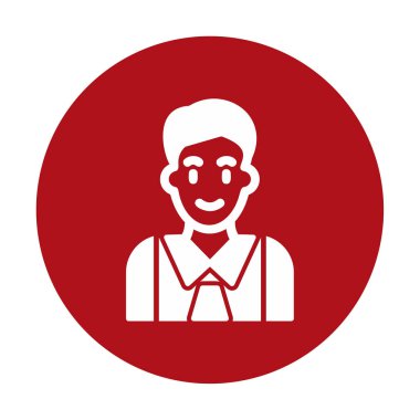 Yönetici satırı simgesi. Kravatlı adam. Meslek kavramı. 