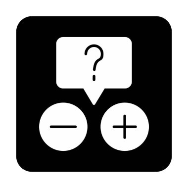 soru işareti ve cevap seçimi düz simge, vektör, illüstrasyon, bilgi, işaret ve imza