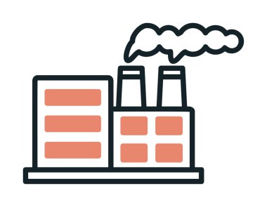 Nükleer santral ikon vektörü. İnce çizgi işareti. izole edilmiş sınır sembolü çizimi