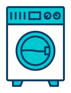 çamaşır makinesi simgesi. Basit resimleme