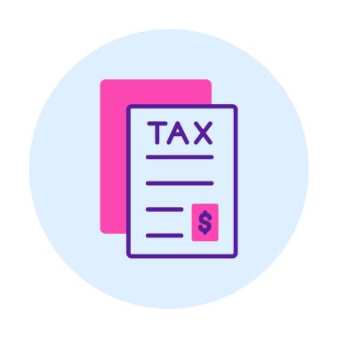 Basit vergi dosyası simgesi, vektör illüstrasyonu