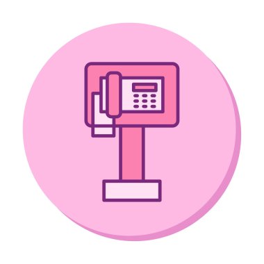 Ankesörlü Telefon web simgesi, vektör illüstrasyonu