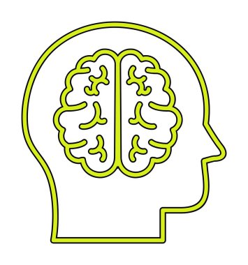 Beyin ikonu. düz tasarım biçimi