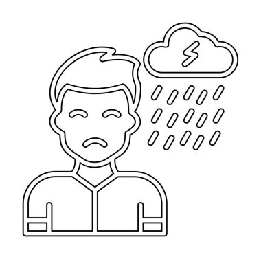 Depresyon konsepti vektör illüstrasyonu