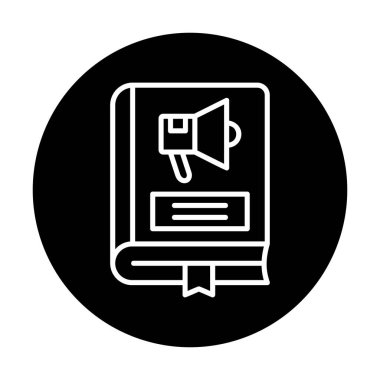 Pazarlama Kitabı simgesi, vektör illüstrasyonu