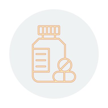 İlaç şişesi, ilaç ikonu, vektör illüstrasyonu                                         