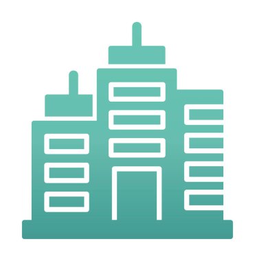 Şehir binası simgesi, vektör illüstrasyonu basit tasarım