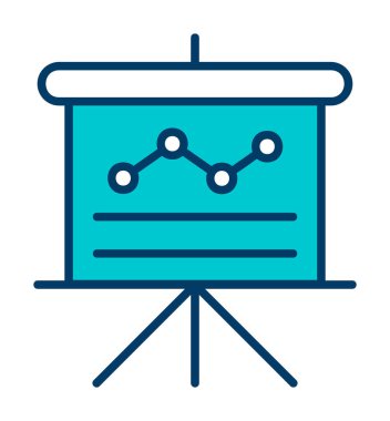 Sunum, grafikli iş tahtası, vektör illüstrasyonu