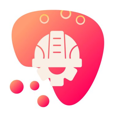 Güvenli Miğfer Düz Vektör Simgesi.                        