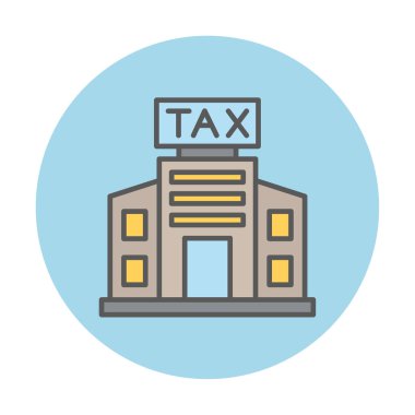 Vergi Dairesi Binası. Web simgesi basit illüstrasyon