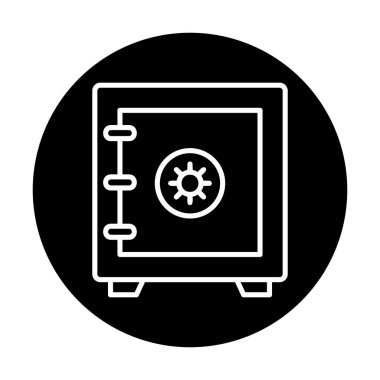 Güvenli kutu simgesi, vektör illüstrasyonu 