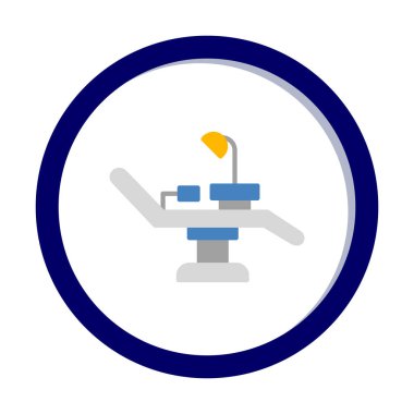 Dişçi Sandalyesi vektör illüstrasyonu, simge ögesi arkaplanı                