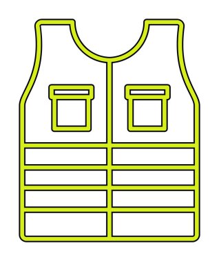 Güvenlik Ceketi Web simgesi, vektör illüstrasyonu