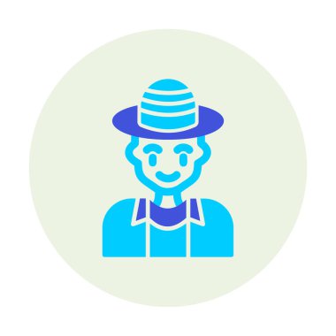 Turist şapkası simgesi, vektör illüstrasyonu 